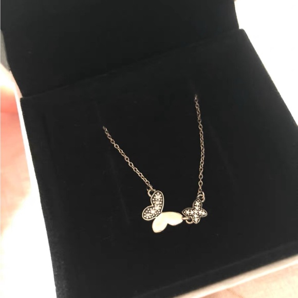 Pandora Silver Heart and Butterfly Necklace - Picture 1 of 10